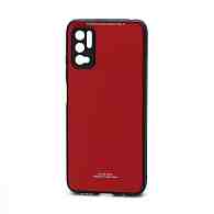 Чехол со стеклянной вставкой без лого для Xiaomi Redmi Note 10T красный