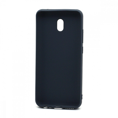 Чехол силиконовый с кожаной вставкой Leather Cover для Xiaomi Redmi 8A синий