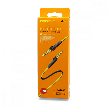 Кабель AUX (3,5 mm jack) Borofone BL6 (100см) желтый