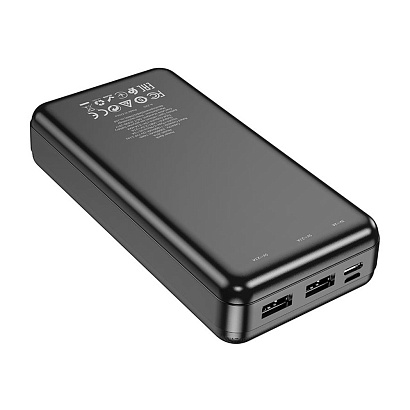 Внешний аккумулятор HOCO J91A 20000 mAh (Micro-USB/Type-C/2USB 2,1A/LED) черный