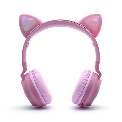 Наушники полноразмерные Bluetooth HOCO W27 Cat Ear розовые