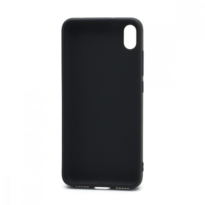 Чехол силиконовый с кожаной вставкой Leather Cover для Xiaomi Redmi 7A черный