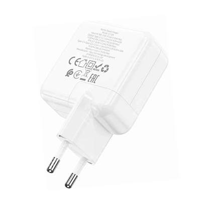 СЗУ с выходом USB Hoco C110A (2Type-C) PD35W белое