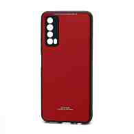 Чехол со стеклянной вставкой без лого для Huawei P Smart 2021/Y7a красный