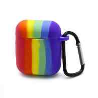 Чехол для наушников AirPods 2 Silicone Case Rainbow (01)