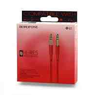 Кабель AUX (3,5 mm jack) Borofone BL1 (100см) красный