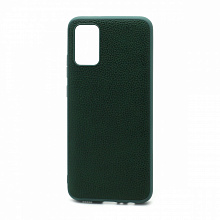 Чехол силиконовый с кожаной вставкой Leather Cover для Samsung Galaxy A02S/M02S/A03S зеленый