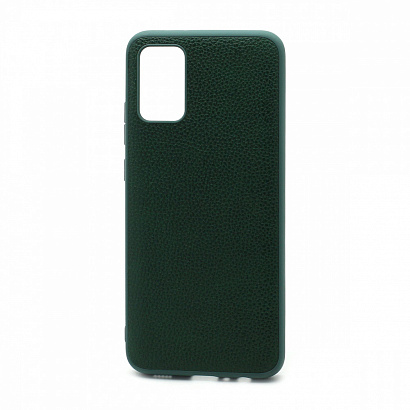 Чехол силиконовый с кожаной вставкой Leather Cover для Samsung Galaxy A02S/M02S/A03S зеленый