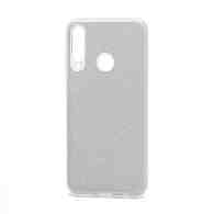 Чехол Fashion с блестками силикон-пластик для Huawei Y6p серебристый