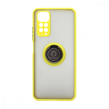 Чехол Shockproof Ring для Xiaomi Redmi Note 11/Redmi Note 11S (001) желто-черный