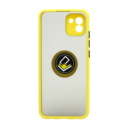 Чехол Shockproof Ring для Samsung Galaxy A03 (001) желто-черный