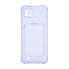 Чехол с кармашком для Realme C11 2021/C20 прозрачный (005) сиреневый