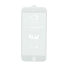 Защитное стекло 6D Premium для Apple iPhone 6/6S белое тех. пак
