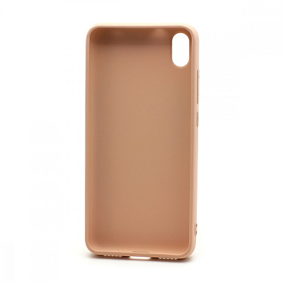 Чехол силиконовый с кожаной вставкой Leather Cover для Xiaomi Redmi 7A розовый