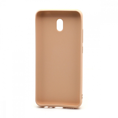 Чехол силиконовый с кожаной вставкой Leather Cover для Xiaomi Redmi 8A розовый
