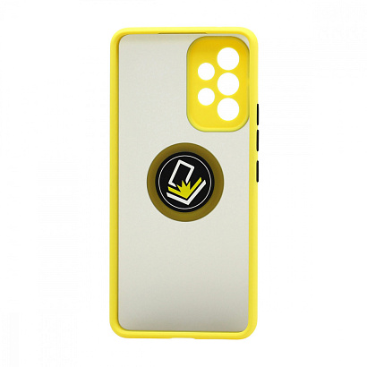 Чехол Shockproof Ring для Samsung Galaxy А53 (001) желто-черный