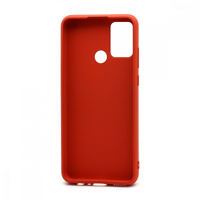 Чехол силиконовый с кожаной вставкой Leather Cover для Huawei Honor 9A красный