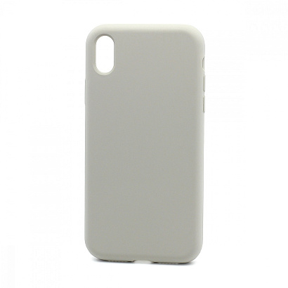 Чехол Silicone Case без лого для Apple iPhone XR (полная защита) (010) светло серый