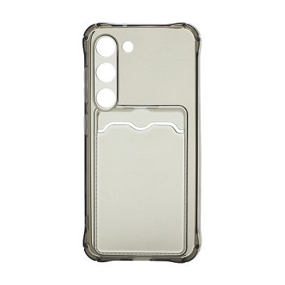 Чехол с кармашком для Samsung Galaxy S23 прозрачный (002) черный