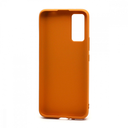 Чехол силиконовый с кожаной вставкой Leather Cover для Huawei Honor 30 оранжевый