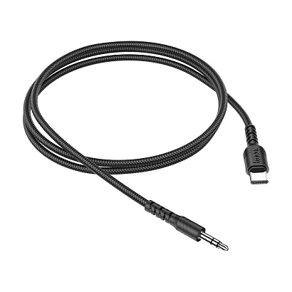 Кабель AUX (3,5 mm jack) HOCO UPA 17 (выход Type-C) черный