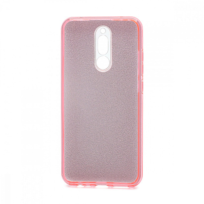 Чехол Fashion с блестками силикон-пластик для Xiaomi Redmi 8 розовый