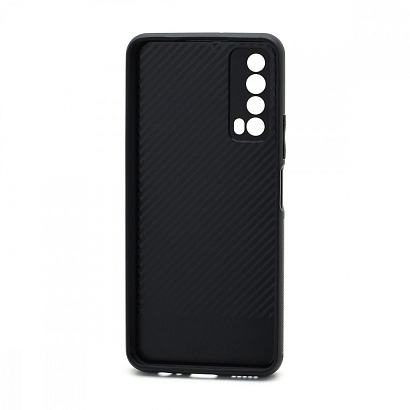 Чехол со стеклянной вставкой без лого для Huawei P Smart 2021/Y7a черный