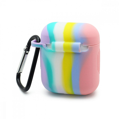 Чехол для наушников AirPods 2 Silicone Case Rainbow (02)