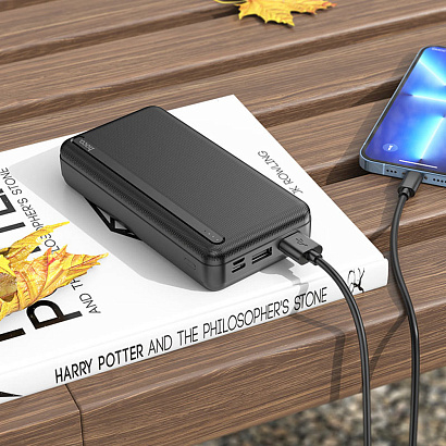 Внешний аккумулятор HOCO J91A 20000 mAh (Micro-USB/Type-C/2USB 2,1A/LED) черный