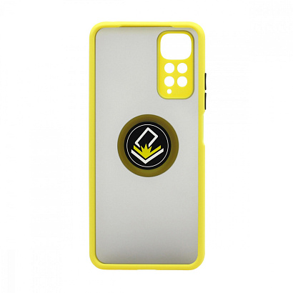 Чехол Shockproof Ring для Xiaomi Redmi Note 11/Redmi Note 11S (001) желто-черный