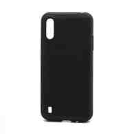 Чехол силиконовый с кожаной вставкой Leather Cover для Samsung Galaxy A01 черный