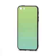 Чехол со стеклянной вставкой Gradient для Apple iPhone 5/5S/SE(003) зелено-голубой