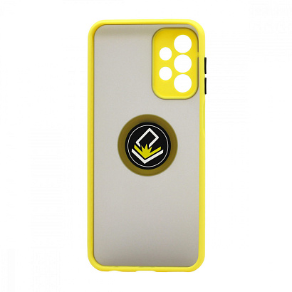 Чехол Shockproof Ring для Samsung Galaxy А23 (001) желто-черный