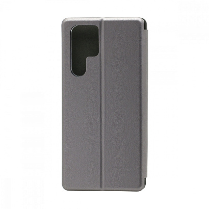 Чехол-книжка BF модельный (силикон/кожа) для Samsung Galaxy S22 Ultra серебристый