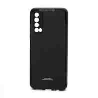 Чехол со стеклянной вставкой без лого для Huawei P Smart 2021/Y7a черный