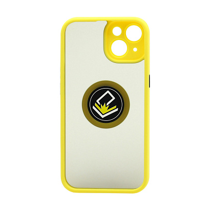 Чехол Shockproof Ring для Apple iPhone 14/6.1 (001) желто-черный