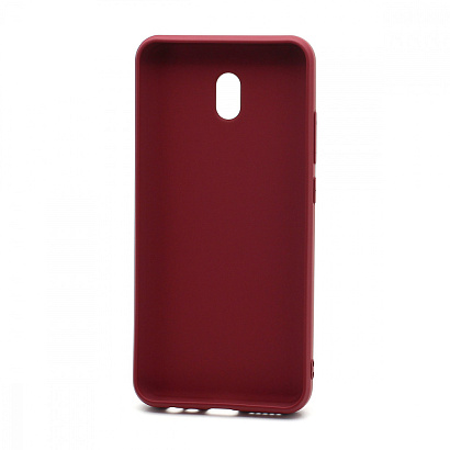 Чехол силиконовый с кожаной вставкой Leather Cover для Xiaomi Redmi 8A фуксия