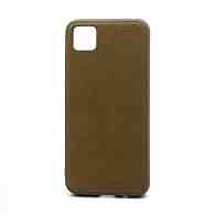 Чехол силиконовый с кожаной вставкой Leather Cover для Huawei Honor 9S/Y5p коричневый