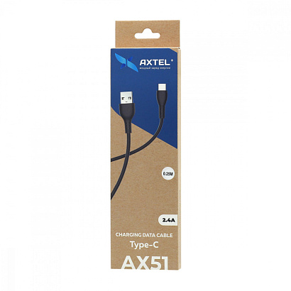 Кабель USB - Type-C Axtel AX51 (25см) черный