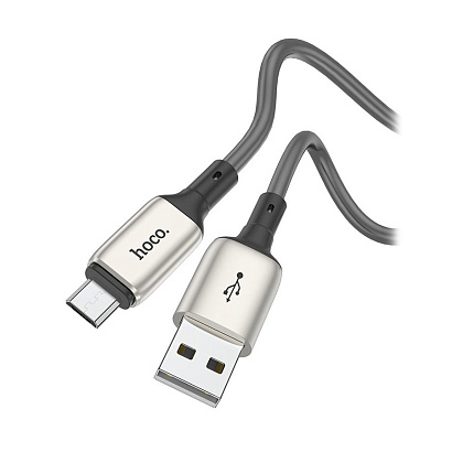 Кабель USB - Micro USB HOCO X66 "Howdy" (2.4А, 100см) серый