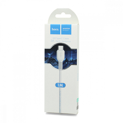 Кабель USB - Type-C HOCO X20 "Flash" (3А, 100см) белый