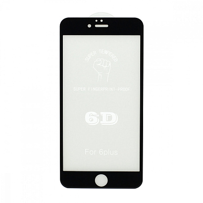 Защитное стекло 6D Premium для Apple iPhone 6 Plus/6S Plus черное тех. пак