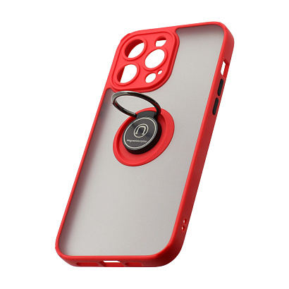 Чехол Shockproof Ring для Apple iPhone 14 Pro Max/6.7 (002) красно-черный
