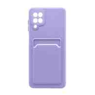 Чехол с кармашком и цветными кнопками для Samsung A12/M12 (008) сиреневый