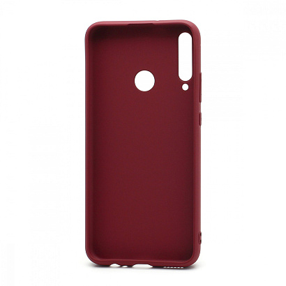 Чехол силиконовый с кожаной вставкой Leather Cover для Huawei Honor 9C/P40 Lite E фуксия