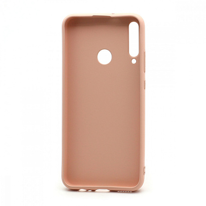 Чехол силиконовый с кожаной вставкой Leather Cover для Huawei Honor 9C/P40 Lite E розовый
