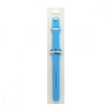 Силиконовый ремешoк для часов Apple Watch 42/44мм голубой (016) (L)