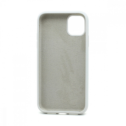 Чехол Silicone Case без лого для Apple iPhone 11/6.1 (полная защита) (009) белый